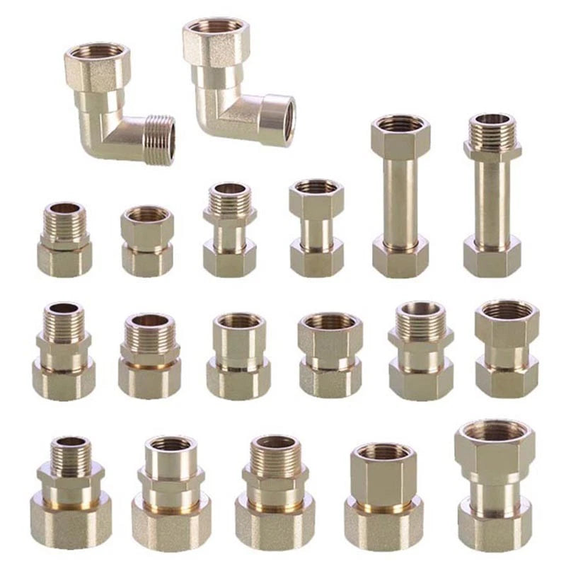 Brass Compression Fittings — Straight Coupling & Elbow Connector, 1/2" 3/4" 1" Female/Male