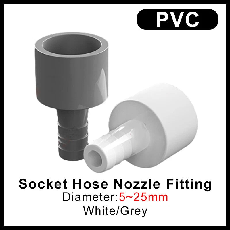 White Grey Pagoda PVC Pipe Connector Fittings 20 25mm Adapter To Hose OD 5~20mm