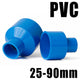 PVC Pipe Reducing Plumbing Concentric Connector 25-90mm Coupling Fittings Blue