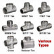 304 Stainless Steel BSP Tee & Cross Pipe Fittings — 1/8" to 2" | F&F&F, M&M&M, Reducer & Cross