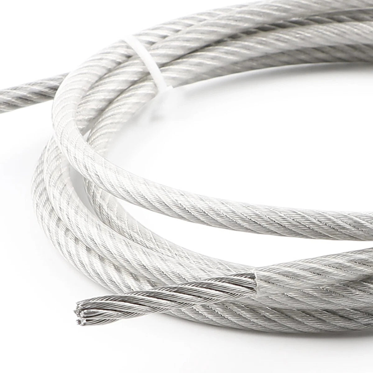 Clear PVC Coated Steel Wire Rope Metal Cable Rigging 0.38mm-12mm Heavy Duty