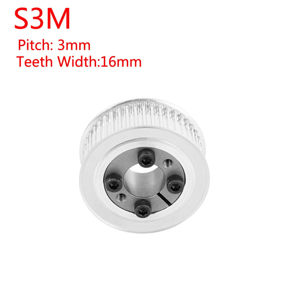 STS S3M 24-80T Timing Belt Pulley With Expansion/Tension Sleeve Teeth Width 16mm