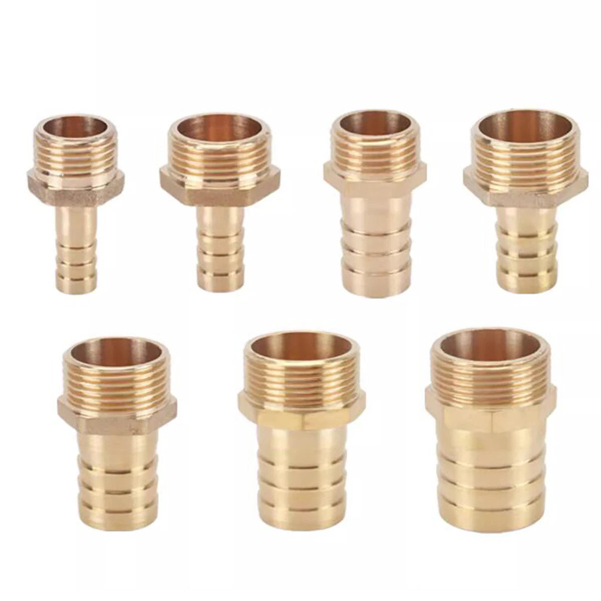 Brass Male BSP x Barbed Hosetail Connector — Air Water Fuel Gas Pipe Fitting