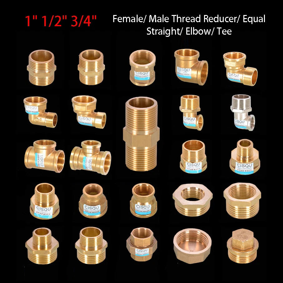 Brass BSP Pipe Fittings – 1" Male Female Thread Connectors, Elbows, Reducers & More