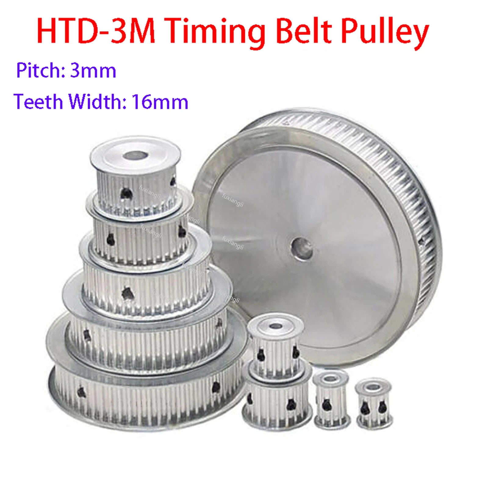 HTD-3M 14-72T Timing Belt Pulley Pitch 3mm AF-type Drive Pulley Teeth Width 16mm