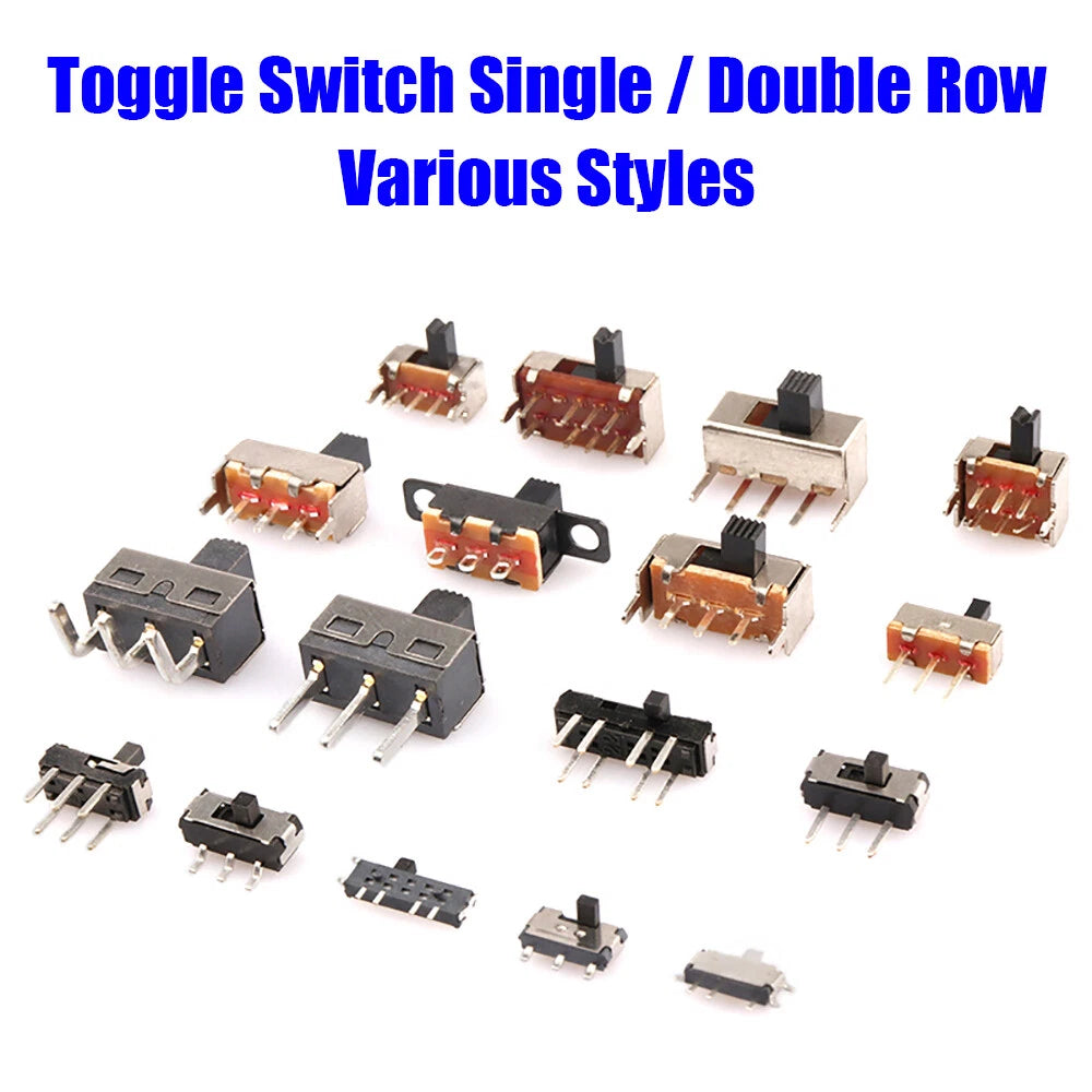 Slide Toggle Switch SS SK MSK MSS Series — 2/3-Way PCB Slide Switch, 3–8 Pin, Single & Double Row