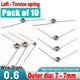 10pcs Spring Steel Torsion Springs, Wire Dia 0.6mm, Coil 3-9 Turns, Left Spring