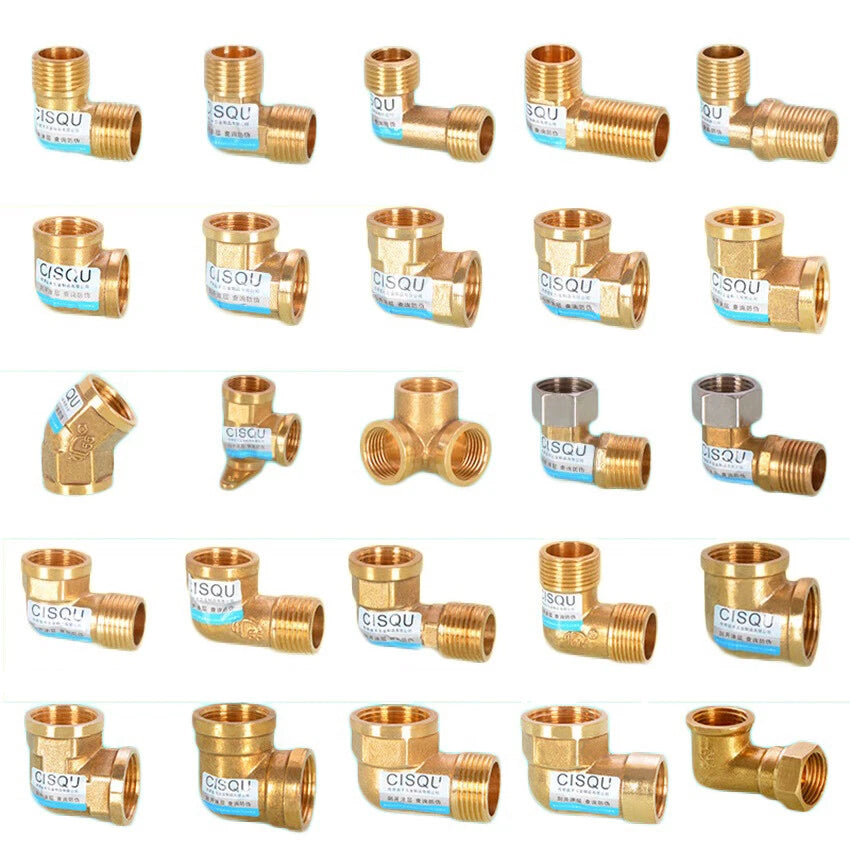Brass NPT Pipe Fittings – 1/2" & 3/4" Male Female Thread Adapter Connector