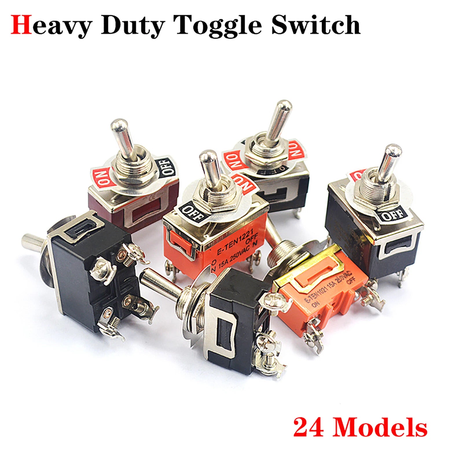 Heavy Duty Toggle Switch — 2 to 12 Position SPST/DPDT, 15A–25A, ON-OFF & ON-OFF-ON