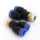 Male Stud Push-In Y Piece Pneumatic Fittings — Thread Hose Tube Connector