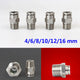 Stainless Steel 304 Push-In Straight Fitting — PT Male Thread x Hose Barb Adapter (4mm–16mm OD)