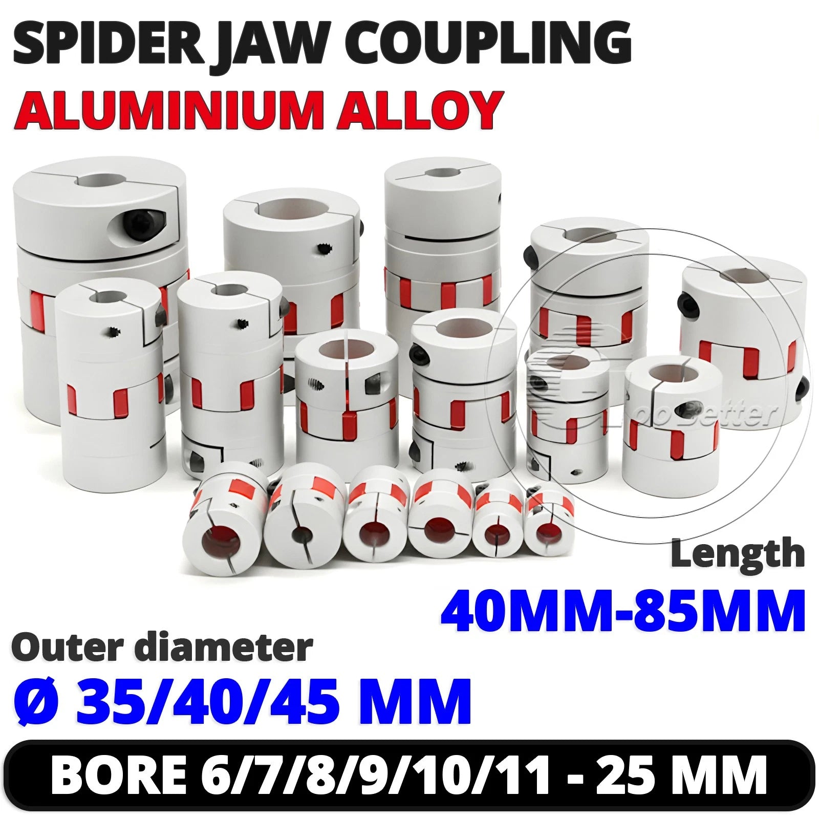 CNC Shaft Coupler Flexible Plum Spider Jaw Coupling Stepper Motor Ø 35 40 45 mm