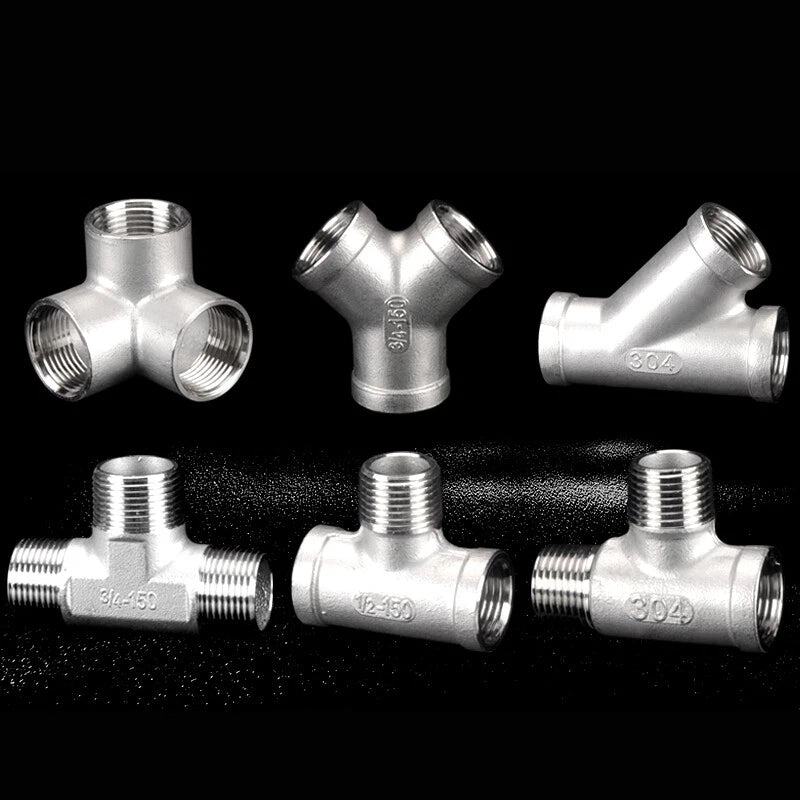 Stainless Steel BSP Tee Fittings 1/2" & 3/4" Male Female Reducer Connector