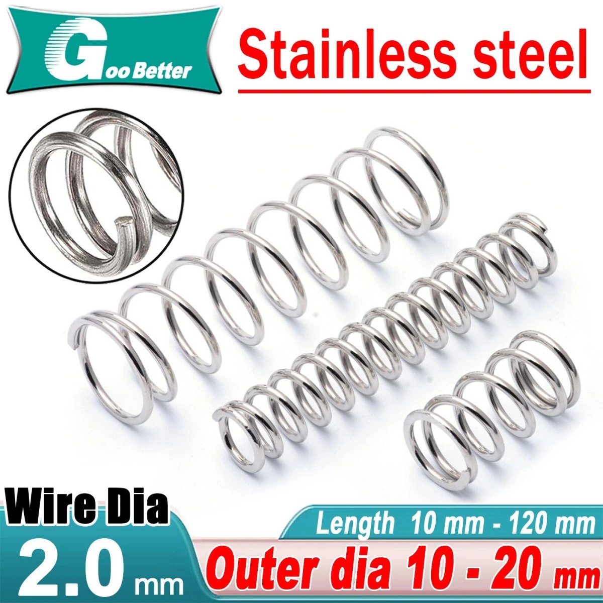 Compression Spring Various Size 10 - 20mm Diameter & 10 - 120mm Length Pressure Smal - HomeDIYer