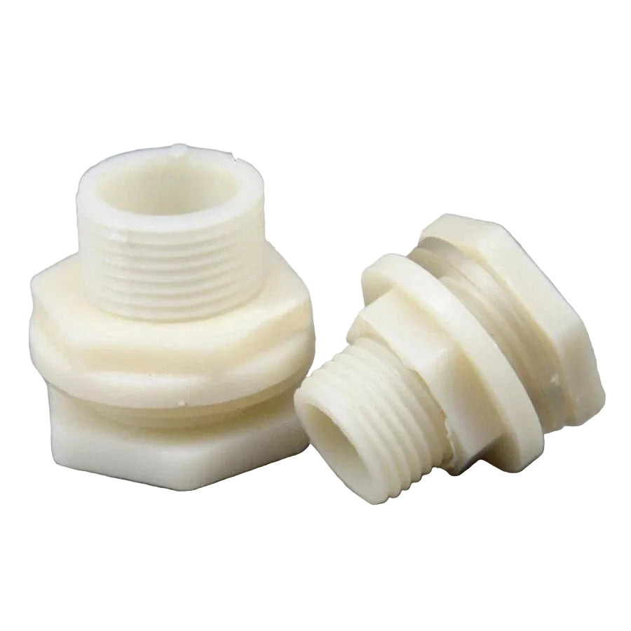 1/2" & 3/4" BSP Male Bulkhead Connector – ABS Pipe Fittings for Aquarium & Fish Tank
