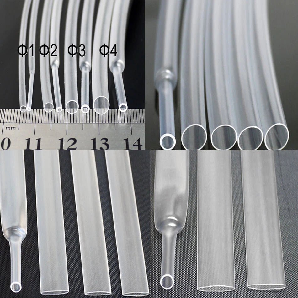2:1 Clear Heat Shrink Tubing — Φ0.6mm to Φ50mm, 1M & 5M Lengths - HomeDIYer