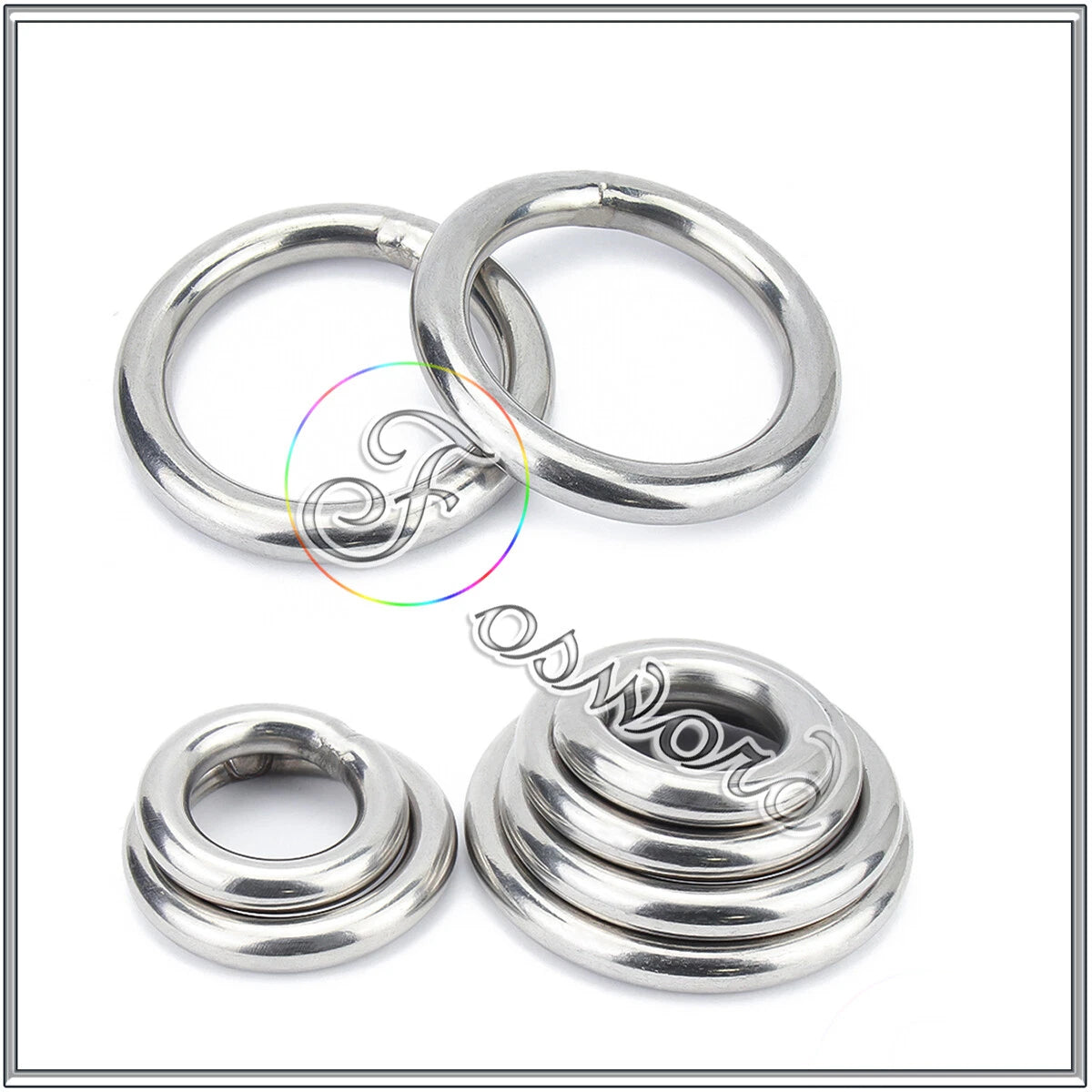 A2 Stainless Steel Metal O Ring Seamless Solid Circle Wire-φ 3 4 5 6 8 10mm 304
