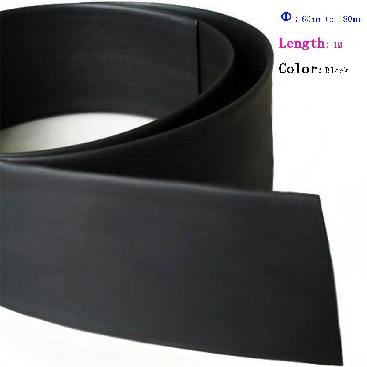 Black Heat Shrink Tubing 2:1 Ratio — 60mm to 180mm Diameter, 1 Meter Length