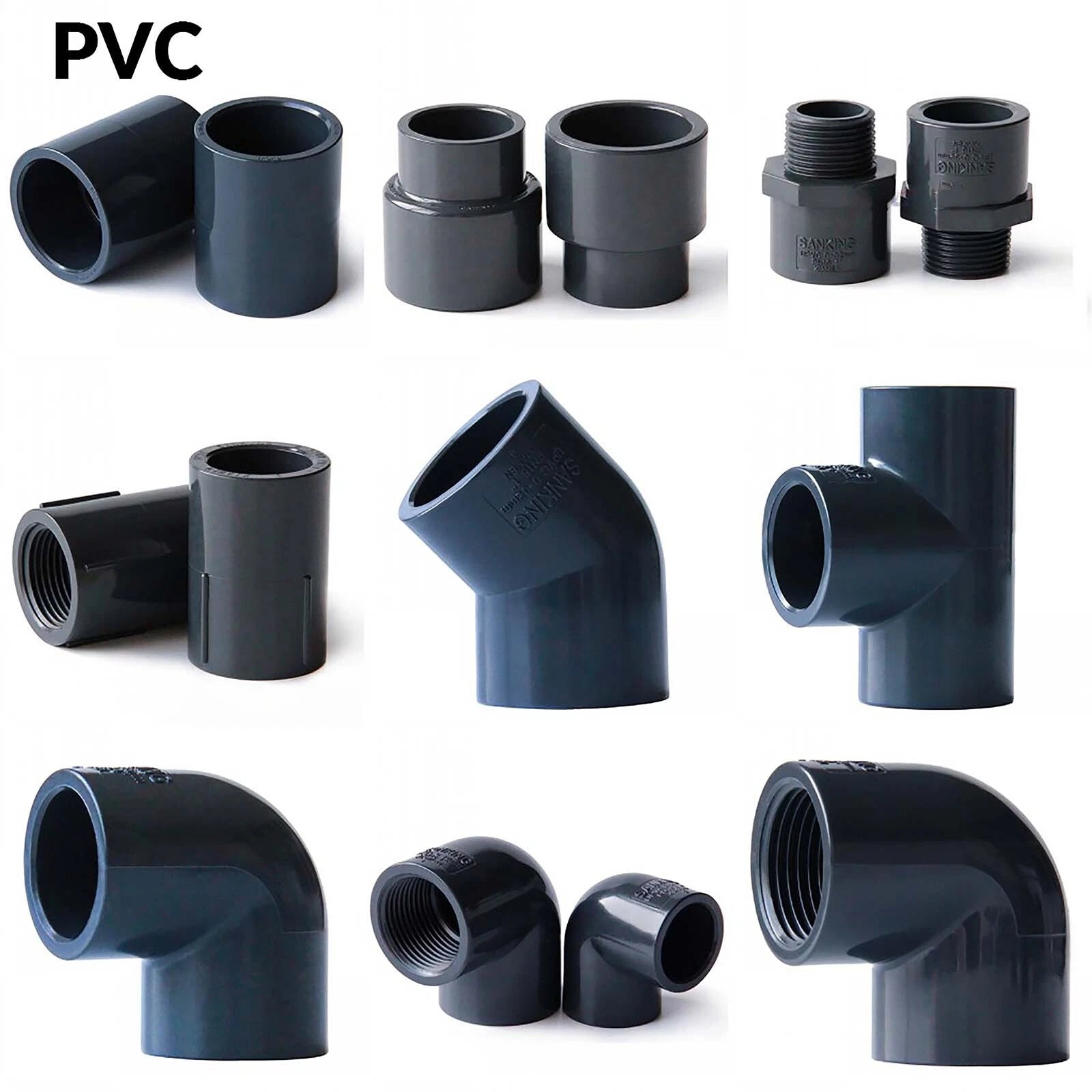 PVC UPVC SOLVENT WELD PIPE FITTINGS FISH POND INDUSTRIAL Plumbing Couping Grey
