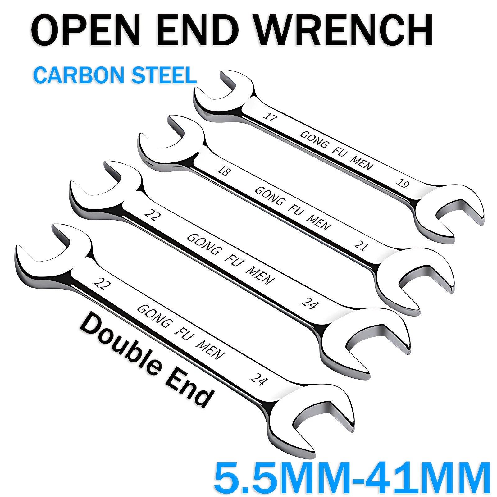 6-41MM Metric Carbon Steel Open End Wrench Double End Wrench Spanner Repair Tool