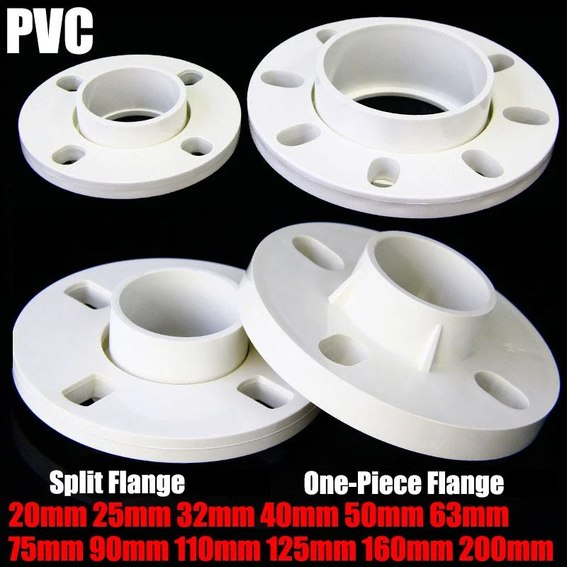 PVC Adhesive Floor Flange 20 25 32 40 50 63 75 90 110-200mm Pipe Fittings White