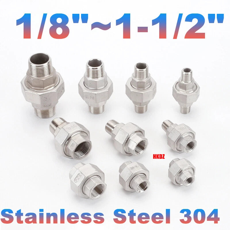 BSP Reducing Fittings 304 Stainless Steel Male Female Adaptor Straight Nipples