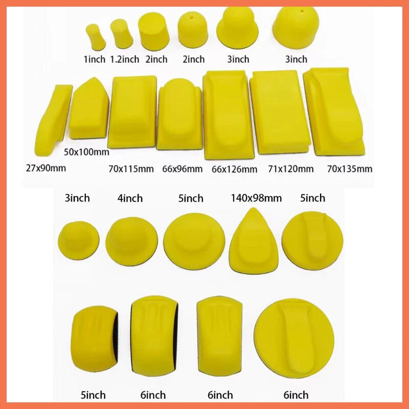 Mouse‑Shaped Hand Sanding Block — Ergonomic Foam Grip with Hook & Loop Base for Standard Sanding Discs
