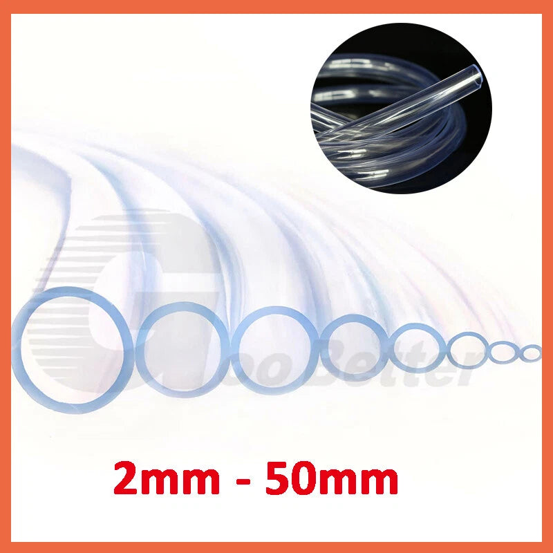 Clear PVC Tubing — Flexible Plastic Tube for Aquarium, Fish Pond & Water Transfer (ID 2mm–50mm)