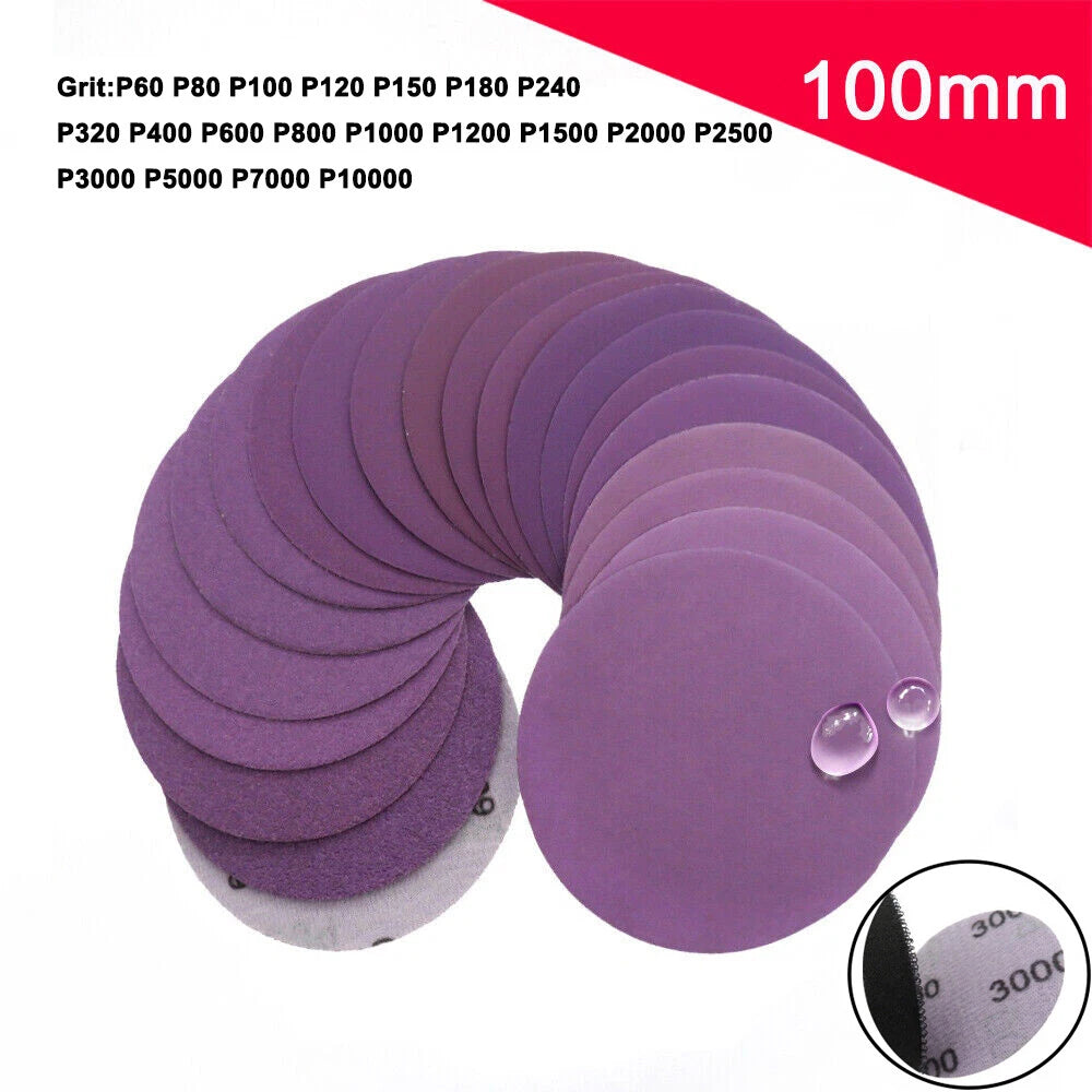 4 Inch 100mm Wet and Dry Sanding Discs Sandpaper Hook and Loop Pads 60-10000Grit