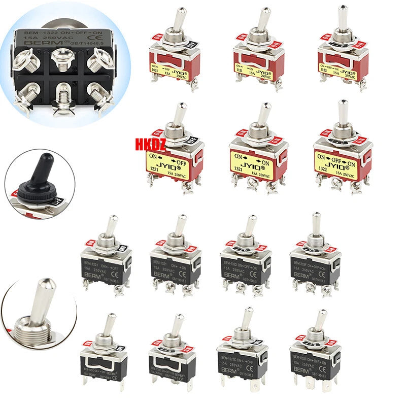 Heavy Duty Toggle Switch — 2/3 Position SPST DPDT, BEM & E-TEN Series, Pin or Screw Terminal
