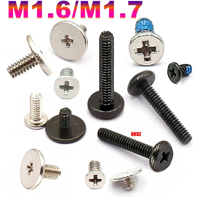 M1.6 M1.7 Phillips Thin Flat Head Machine Screws – Stainless Steel & Zinc Coated