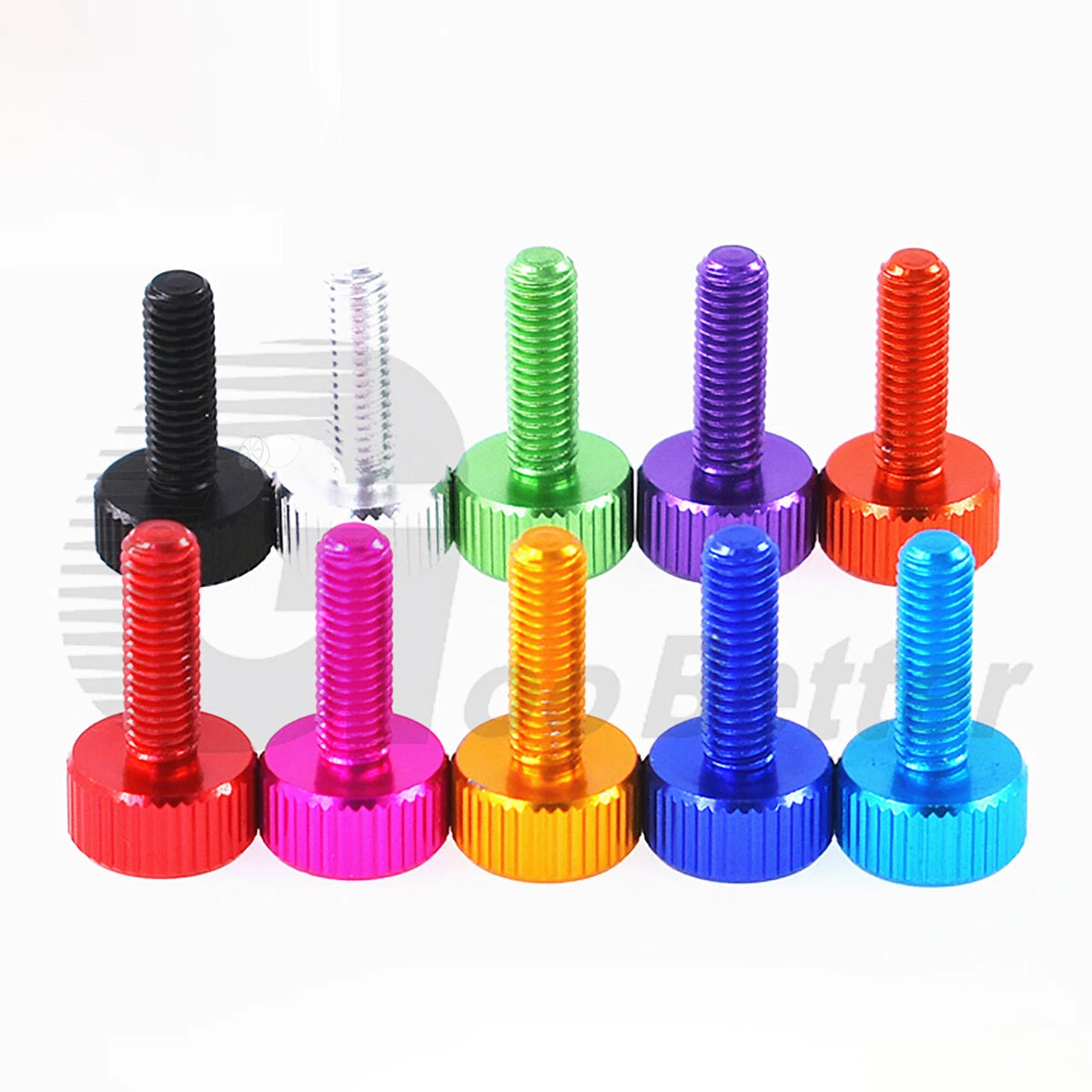 Aluminum Knurled Thumb Screws – M2 to M6 Flat Head Hand Grip Bolts, 10 Colors