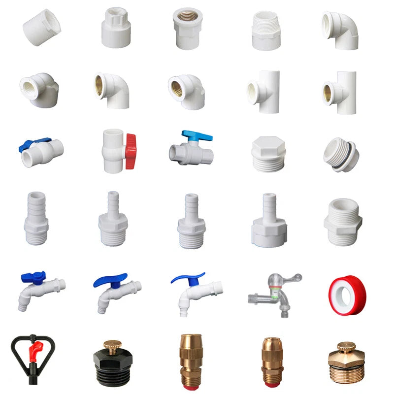 1 2" White PVC Imperial BSP Threaded Pressure Pipe Fittings Ponds Pools Aquarium