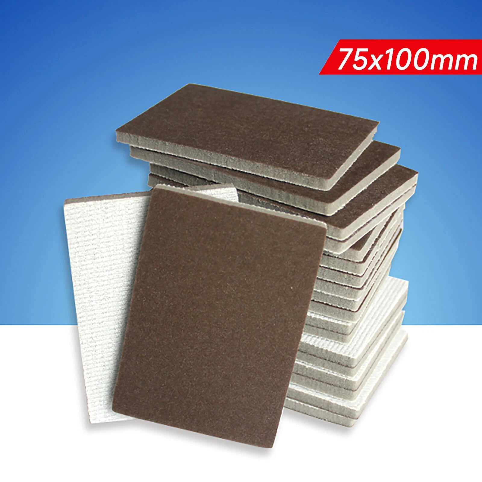75mm x 100mm Wet and Dry Foam Sponge Sanding Block Pads Sandpaper 300-2000 Grit