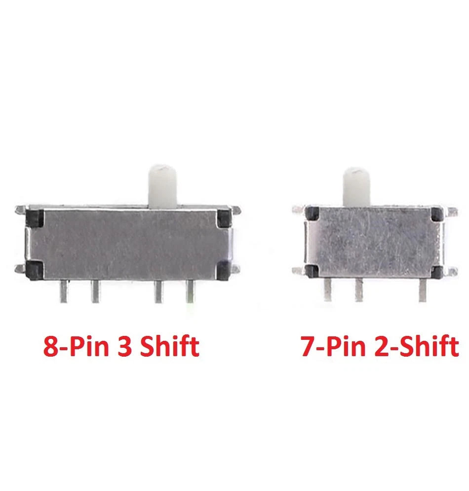 Mini SMD Slide Switch 7-Pin 2-Shift & 8-Pin 3-Shift — MSK-12C02 / MSK-02