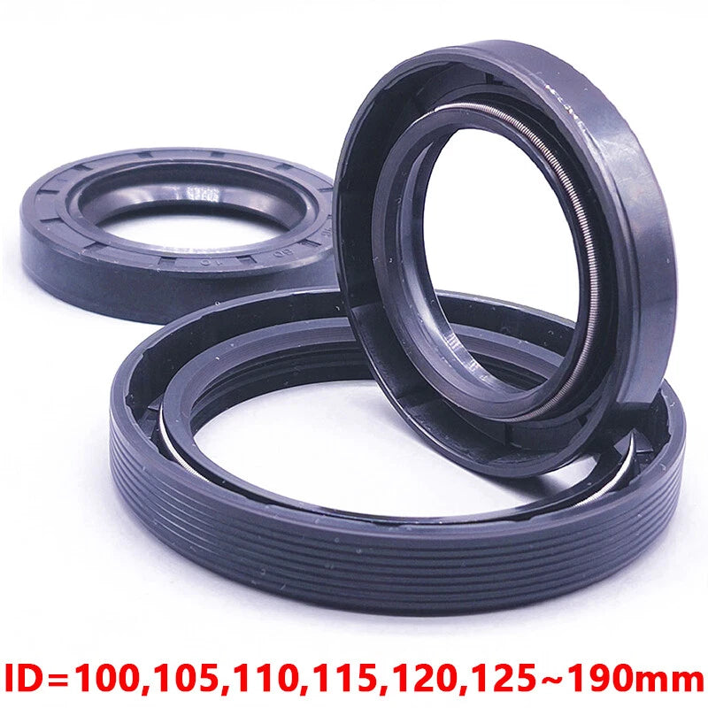TC Double Lip NBR Rubber Oil Seal Ring — Rotary Shaft, ID 100–190mm