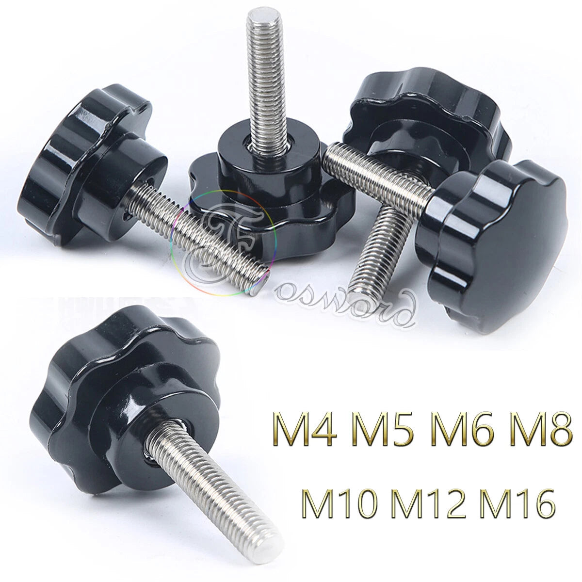 M3 4 5 6 8 10 12 Knurled Thumb Screws A2 Stainless Hand Turn Knob Bolts 31-M8*16