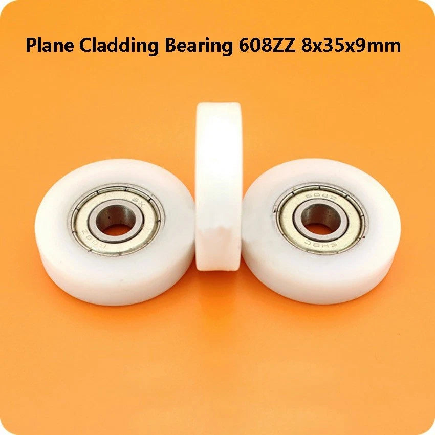Nylon  Pulley Wheels Roller  Ball Bearing 608ZZ 8x35x9mm Bathroom Guide Wheel