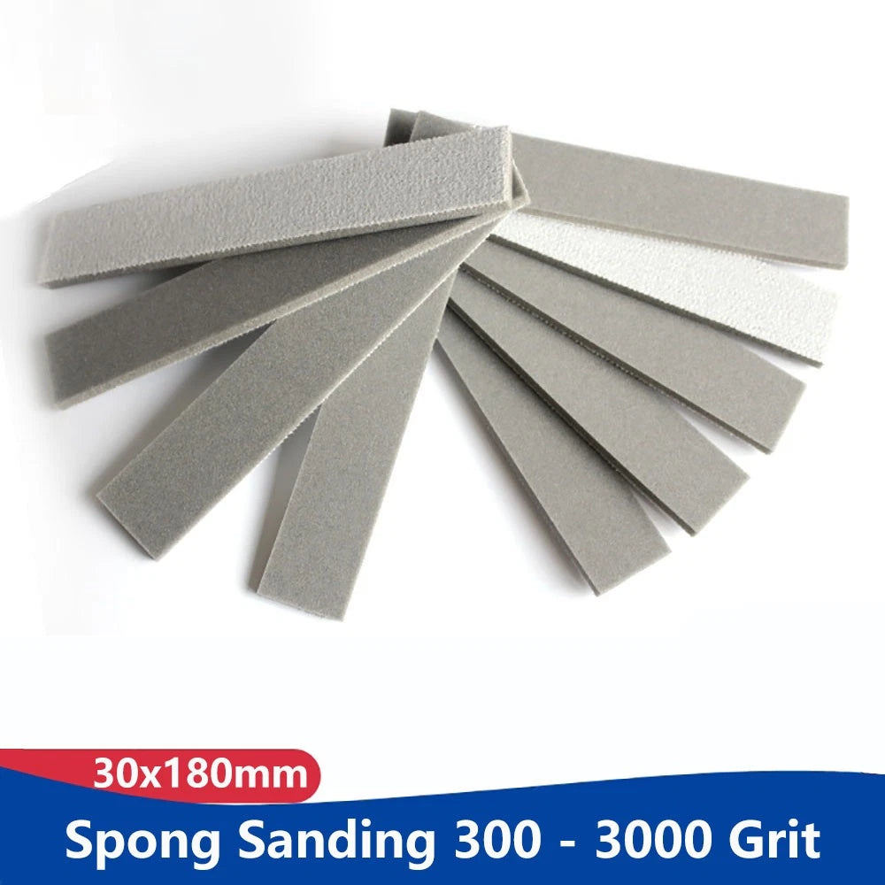 30x180mm Wet Dry Spong Sanding 300-3000 Grit Hook Loop Sandpaper Polishing Block