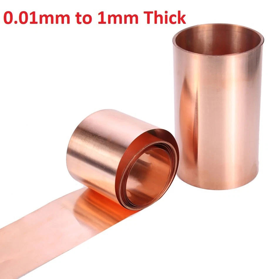 Pure Copper Sheet Plate Copper Foil 0.01mm to 1mm Thick 150 Sizes Available