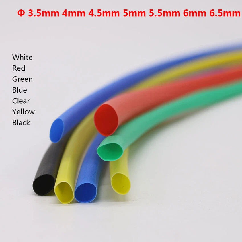 2:1 Heat Shrink Tubing 3.5mm–6.5mm | 7 Colors | Wire Wrap Sleeving