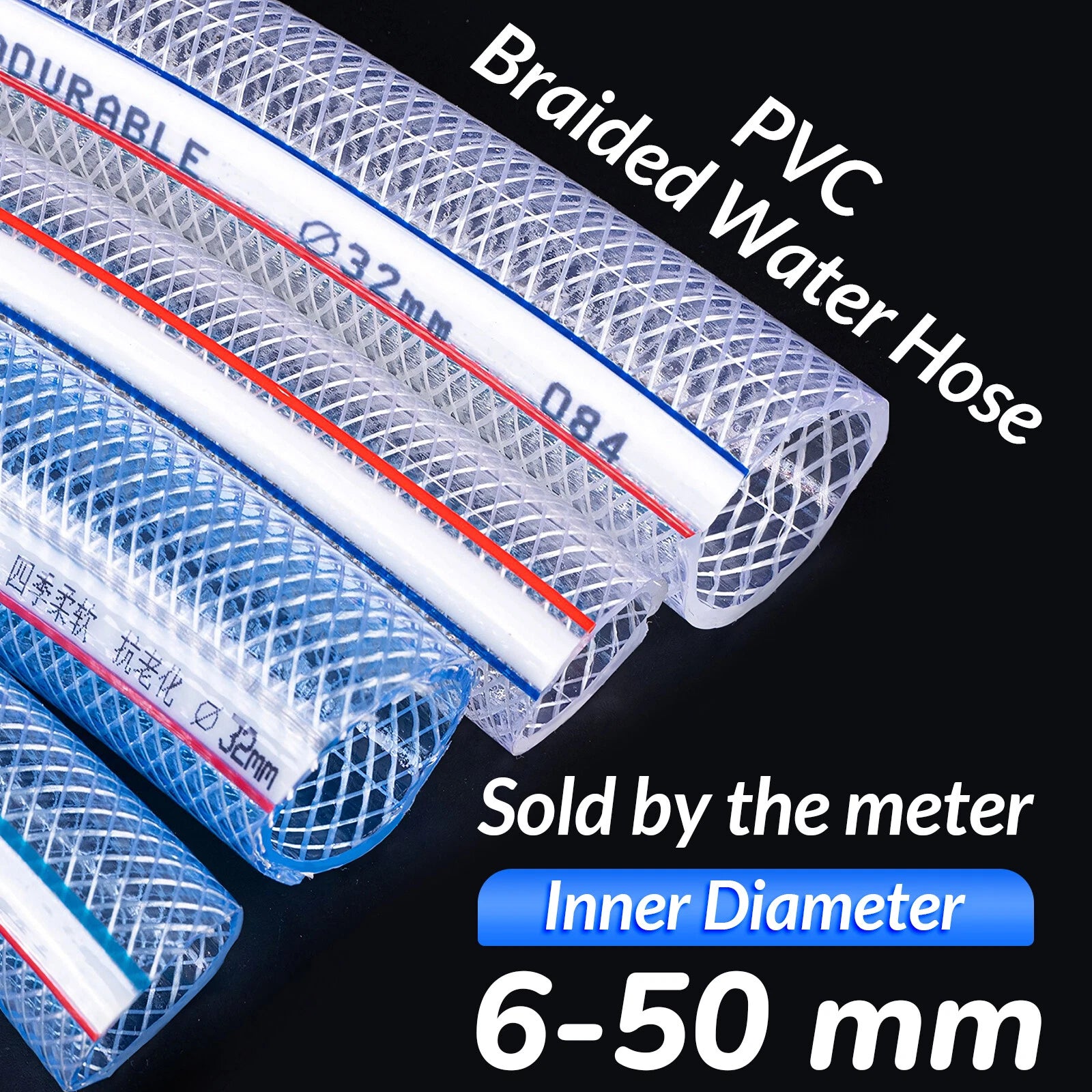 PVC Flexible Braided Tubing — Fish Pond, Hydroponics & Garden Water Hose