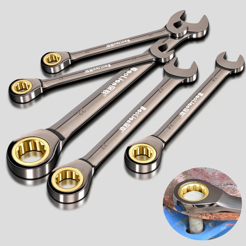 Ratchet Spanner Combination Fixed & Flexi 6 - 32mm Different Sizes Tool Wrench