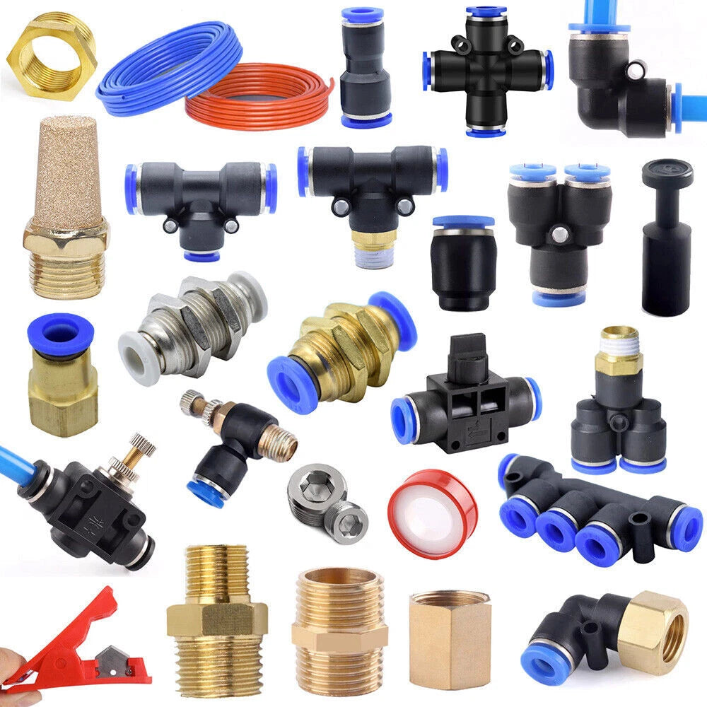 4- 16mm Nylon Pneumatic Push Fit Connector Tube Pipe Joiner Air Water Lines Hose