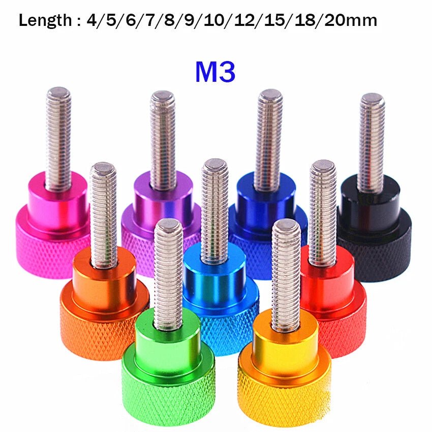 M3 Stainless Steel Knurled Thumb Screw DIN 653 — Flat Head, 5mm to 20mm - HomeDIYer