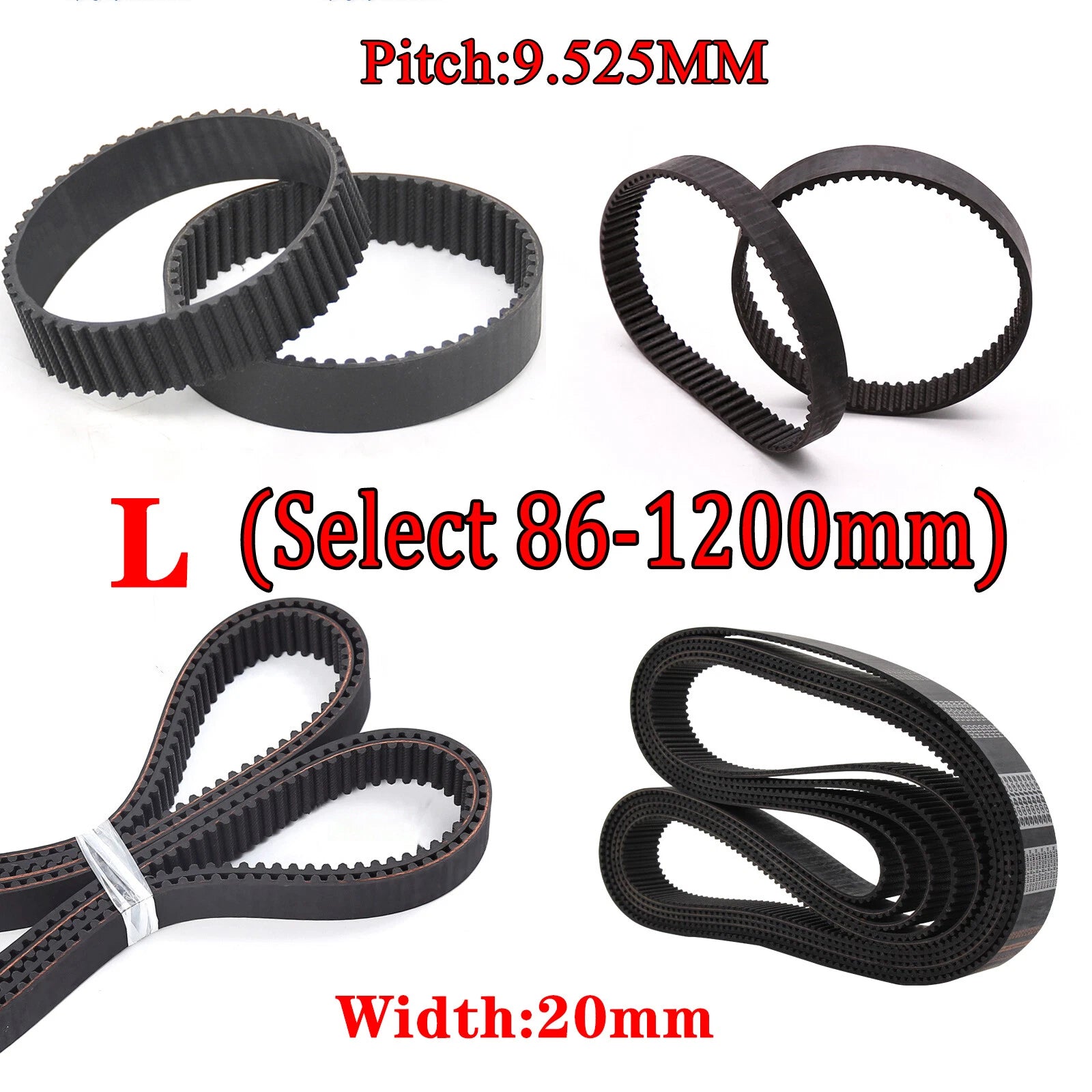 L Type Timing Belt 20mm Wide - Closed Loop Synchronous Drive Belt