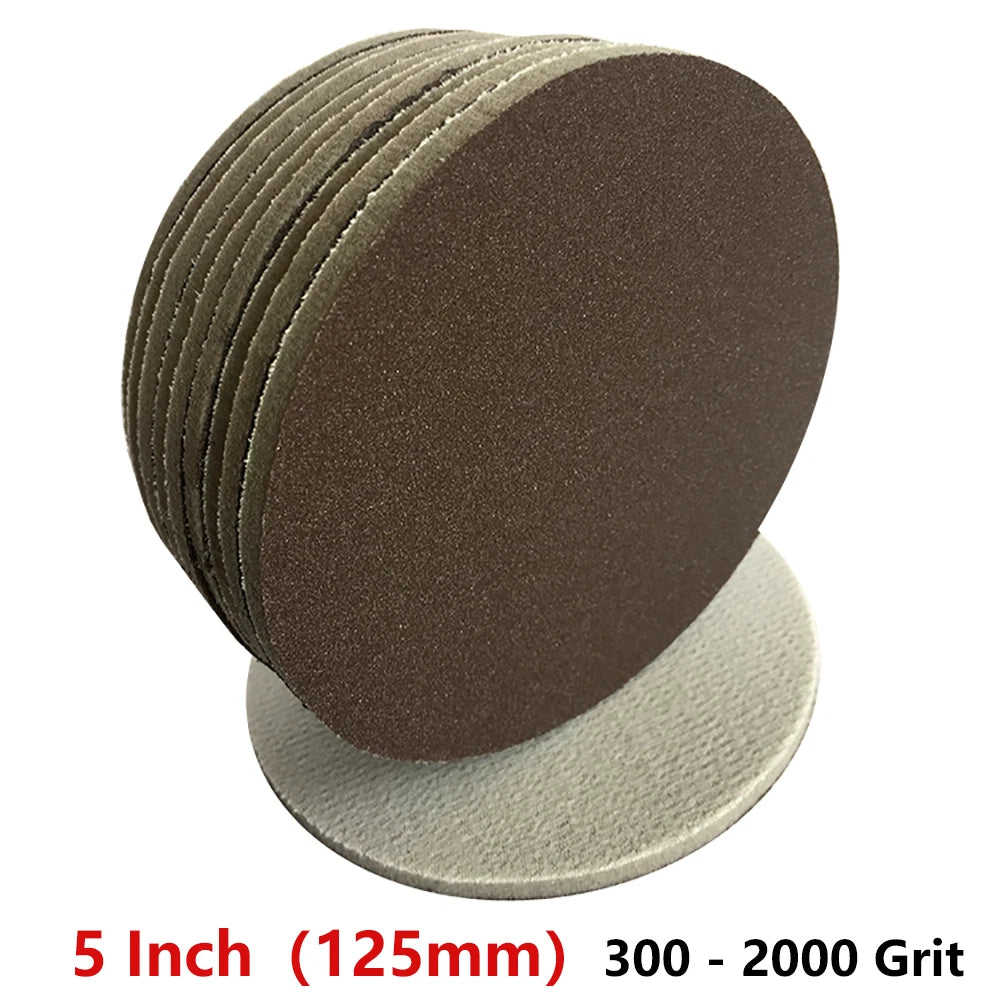5 Inch（125mm）Hook & Loop Sponge Sandpaper Red Sanding Discs 300 Grit - 2000 Grit