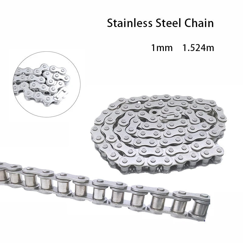 304 Stainless Steel Drive Chain 1-1.524m 3-5Ft 04C 05B 06B 10A 16A roller chain