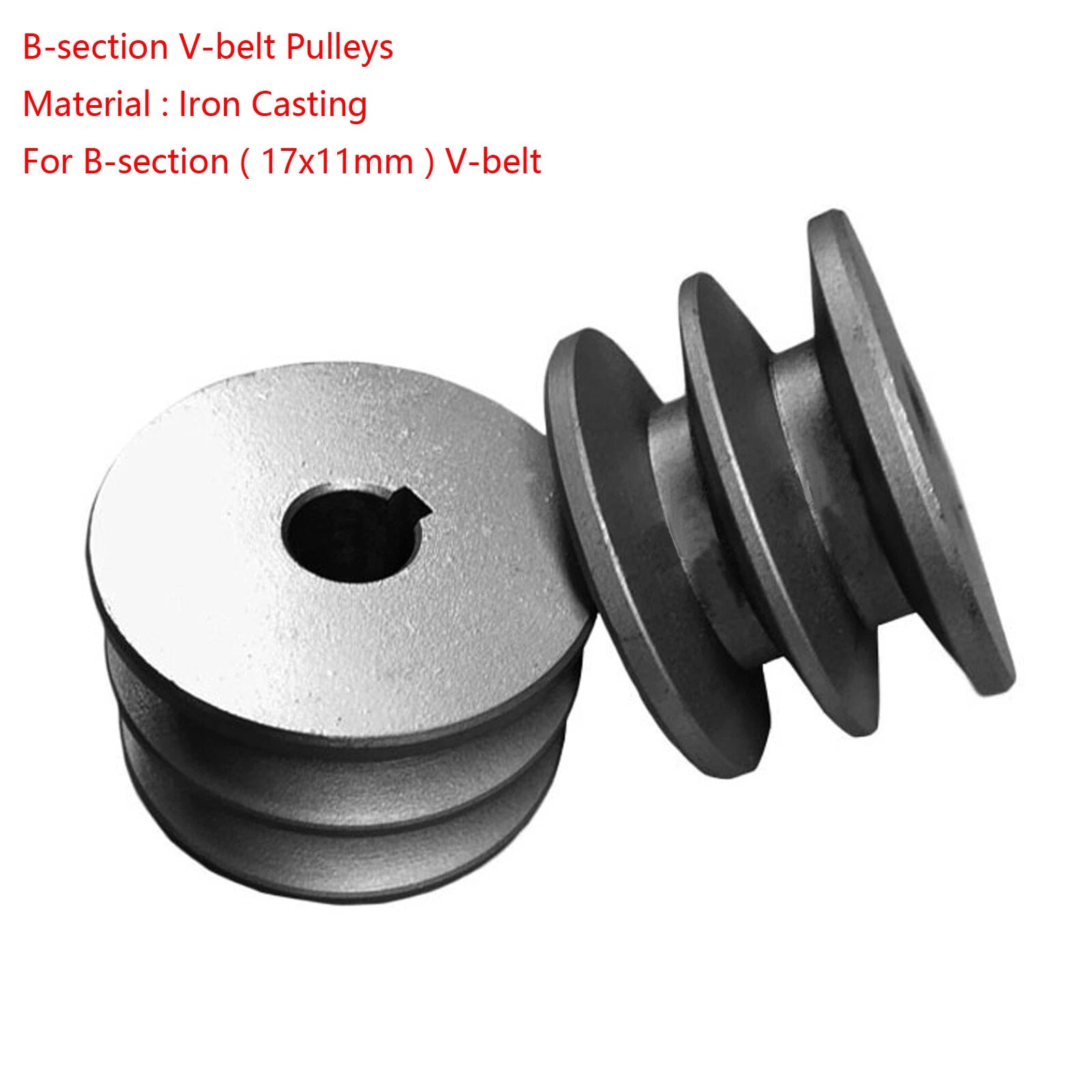 Iron Casting Double V-Groove Drive Pulley For B-Section V-Belt Pulleys Ø60-200mm