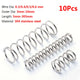 10Pcs Compression Spring Wire Dia 0.3/0.4/0.5/0.6 mm Stainless Steel Pressure